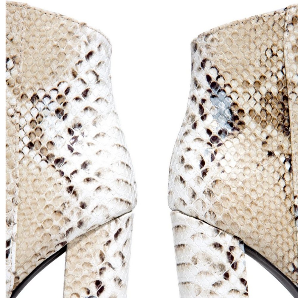 Pointy Toe Snakeskin Embossed Booties in Snake - Picture 6 of 8